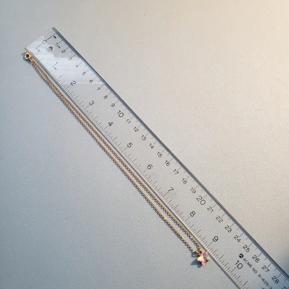 3/$15 5/$20 Vintage Y2K Gold Plated Colourful Sparkle Glitter Butterfly Necklace - Picture 8 of 11